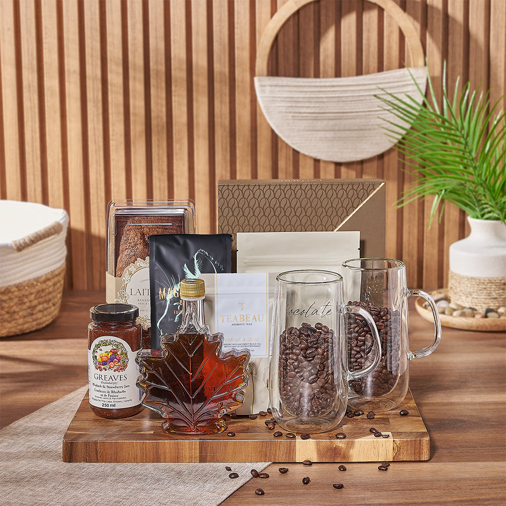 With the Coffee, Tea & Treats Gift Set, indulge in a fantastic gift, Vancouver delivery