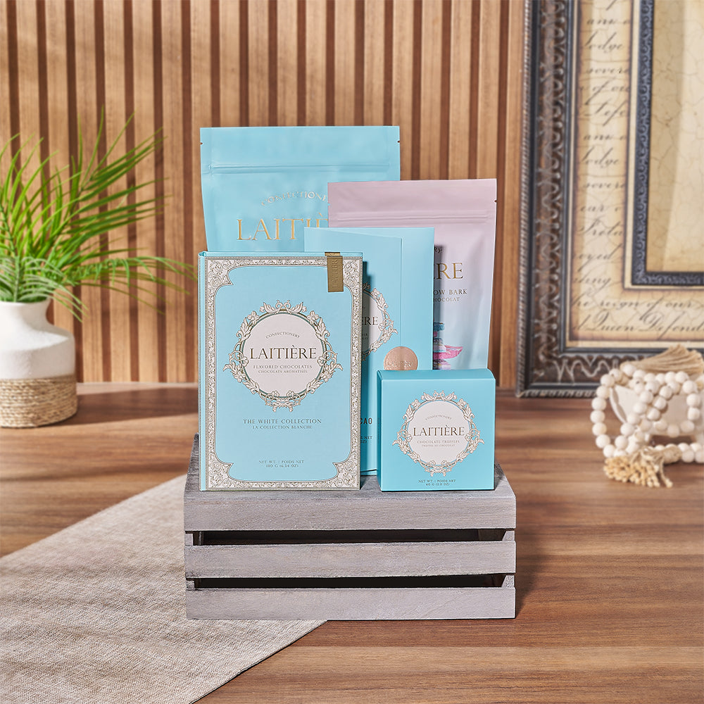 Laitière Gourmet Chocolate Assortment Gift Basket – how the gift is presented