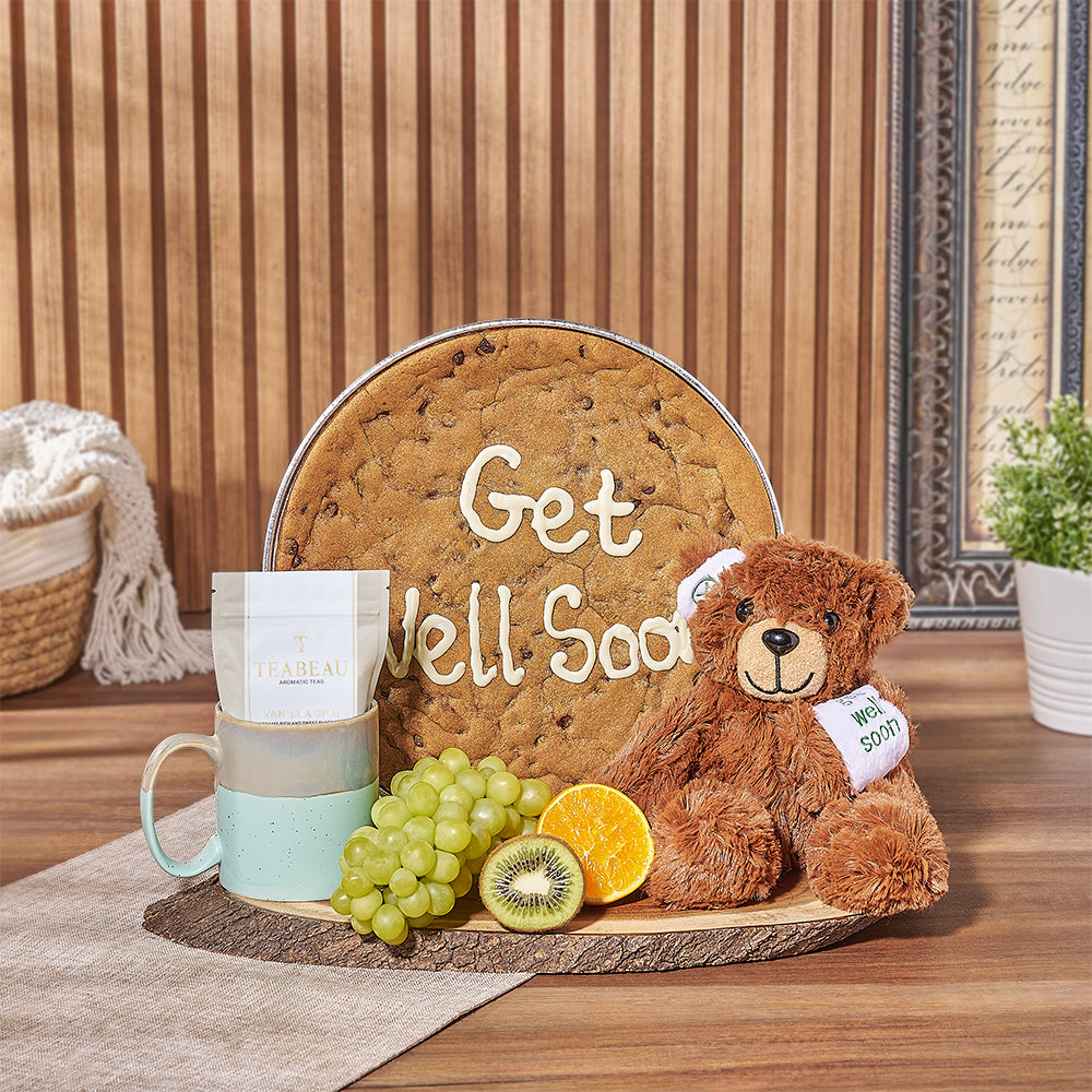 Get Well Soon Cookie Cake Gift Set! Perfect for cheering up anyone who needs a little extra love - Vancouver Baskets
