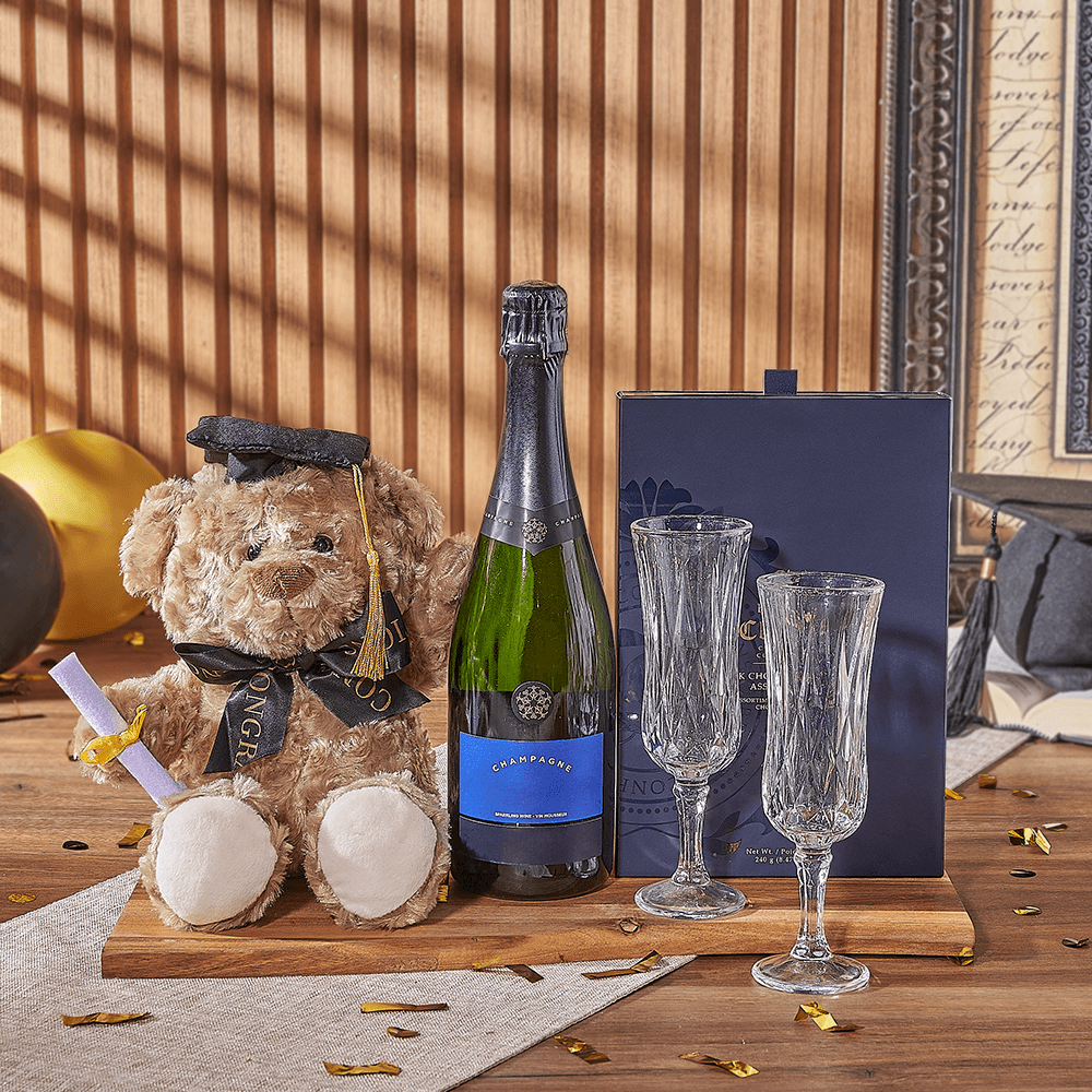 Graduation Gift with Sparkling Wine – how the gift is presented