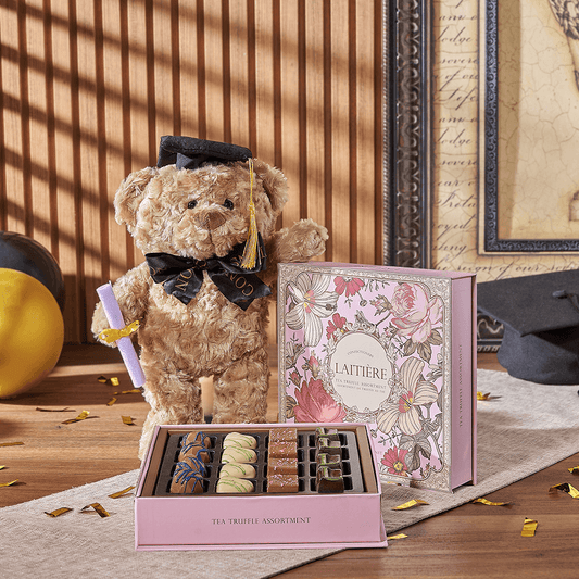 Indulgent Graduation Gift Set, graduation gift, graduation, chocolate gift, chocolate, plush gift, plush, Vancouver delivery