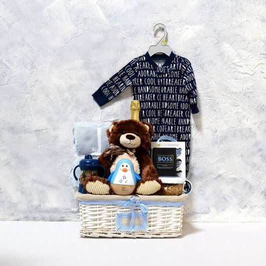Baby Boy’s Flip N Sip Gift Set With Champagne from Vancouver Baskets - Vancouver Deluvery