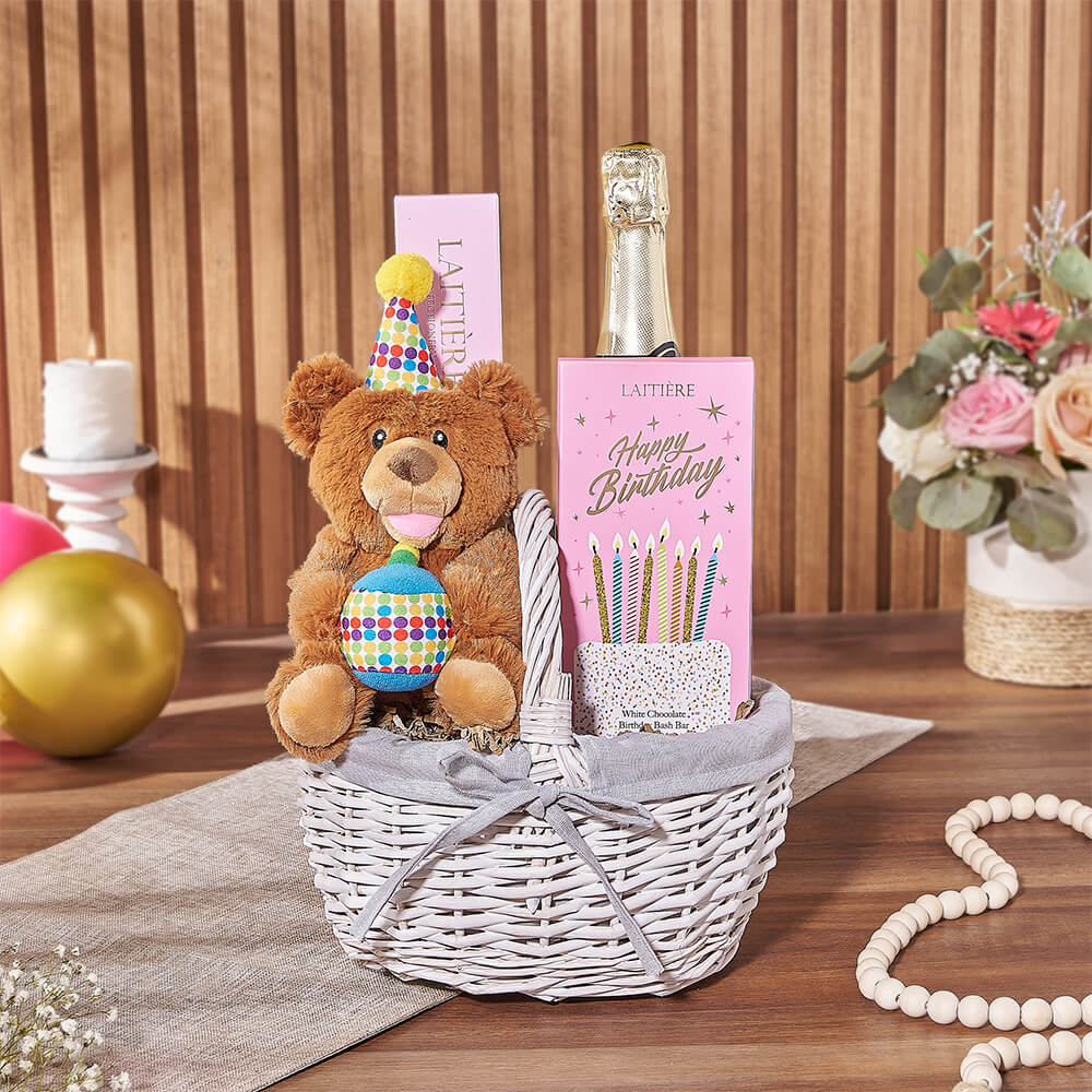 Bubbly Birthday Gift Basket, champagne gift, champagne, sparkling wine gift, sparkling wine, birthday gift, birthday, Vancouver delivery