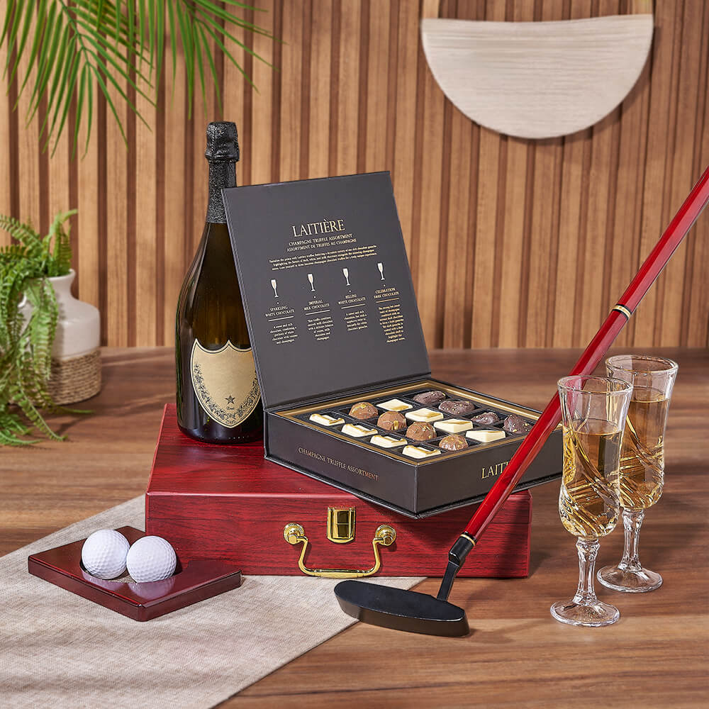Chocolate Truffles and Golf Set – how the gift is presented