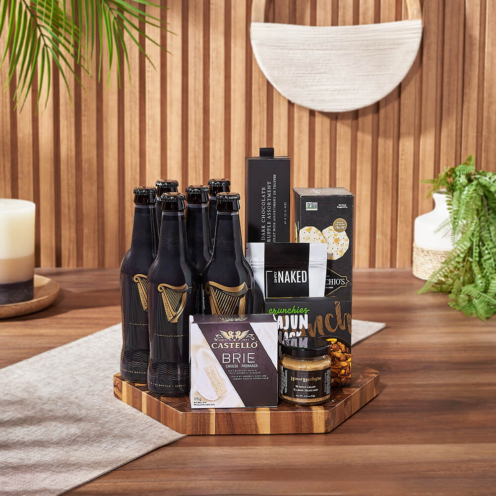 Six-Bottle Beer Snack Basket – how the gift is presented