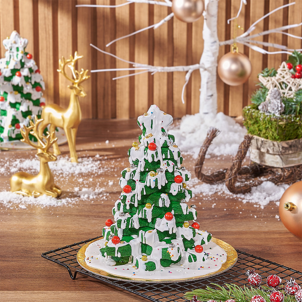 Christmas Cookie Tree Basket – how the gift is presented