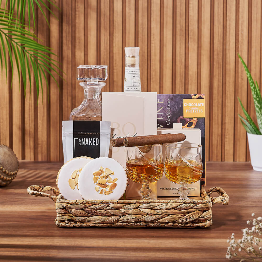 Whiskey Bottle with Glass Decanter – how the gift is presented