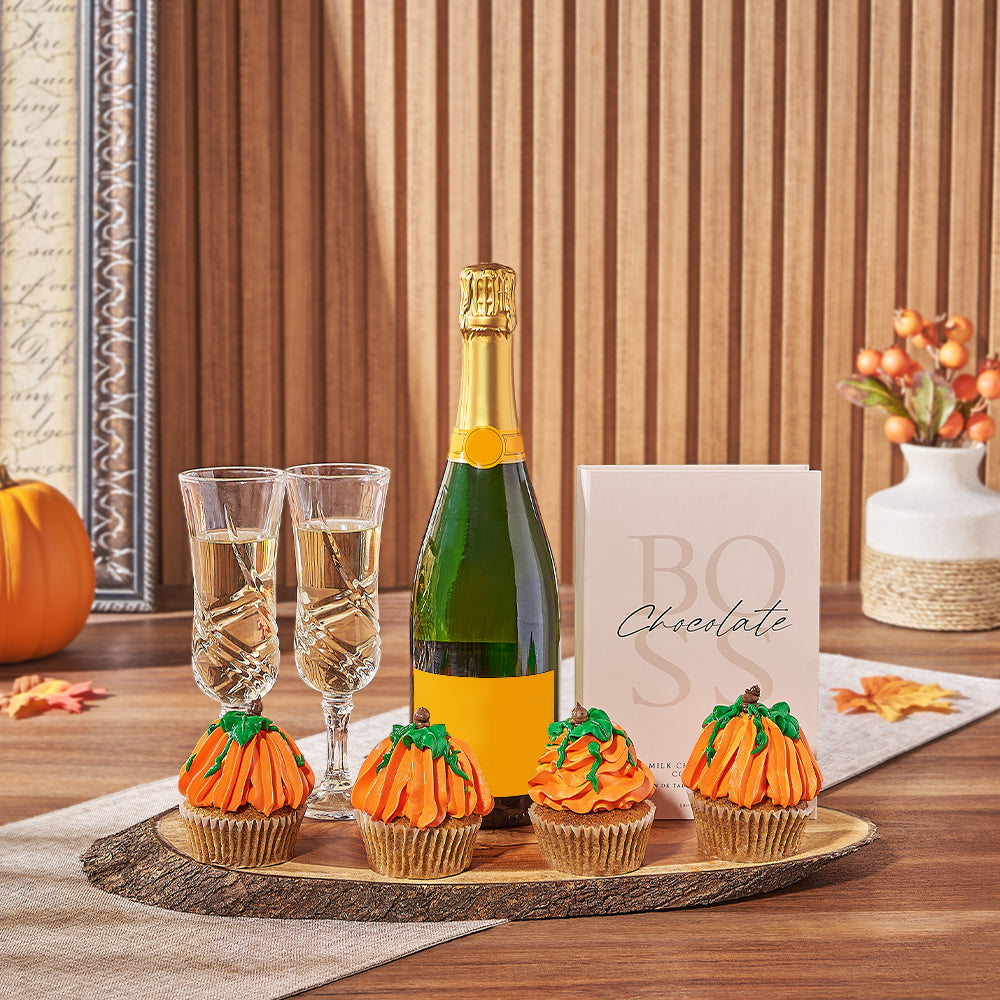 Fall Sparkling Wine Gift Set – how the gift is presented