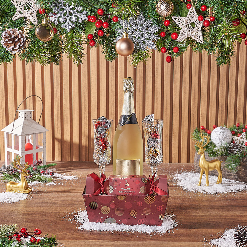 Festive Truffles & Champagne Set, champagne gift, champagne, sparkling wine gift, sparkling wine, chocolate gift, chocolate, Christmas gift, Christmas, Vancouver delivery