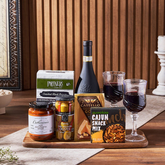 From Italy With Love Wine & Cheese Gift Basket, wine gift, wine, cheese gift, cheese, appetizer gift, appetizer, Vancouver delivery