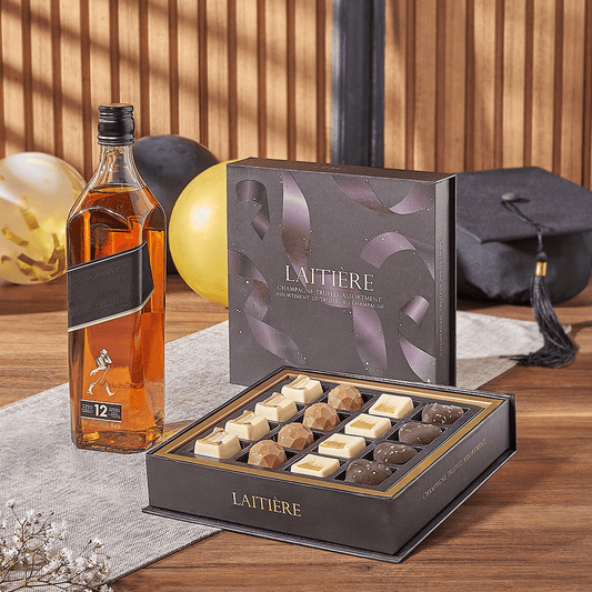 Graduation Spirits & Truffle Gift, graduation gift, graduation, liquor gift, liquor, chocolate gift, chocolate, Vancouver delivery