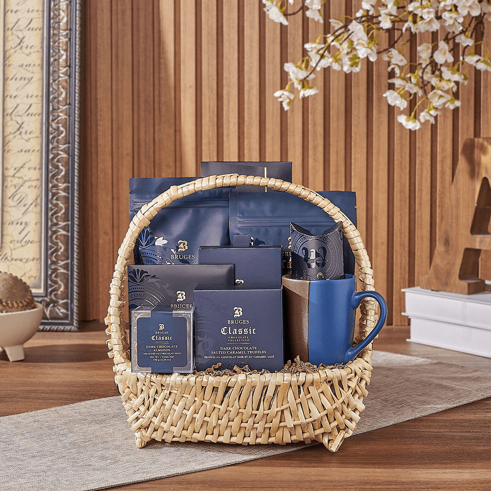 Halal Dark Chocolate Treat Basket – how the gift is presented