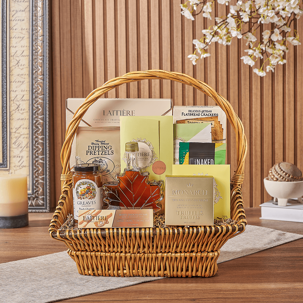 Halal Chocolate and Snack Basket – how the gift is presented