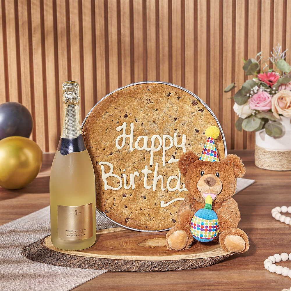 Happy Birthday Cookie & Champagne Gift Set, champagne gift, champagne, sparkling wine gift, sparkling wine, birthday gift, birthday, Vancouver delivery