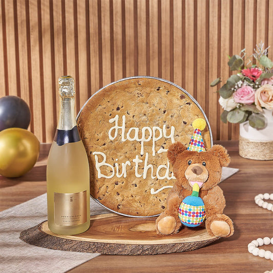 Happy Birthday Cookie & Champagne Gift Set, champagne gift, champagne, sparkling wine gift, sparkling wine, birthday gift, birthday, Vancouver  delivery