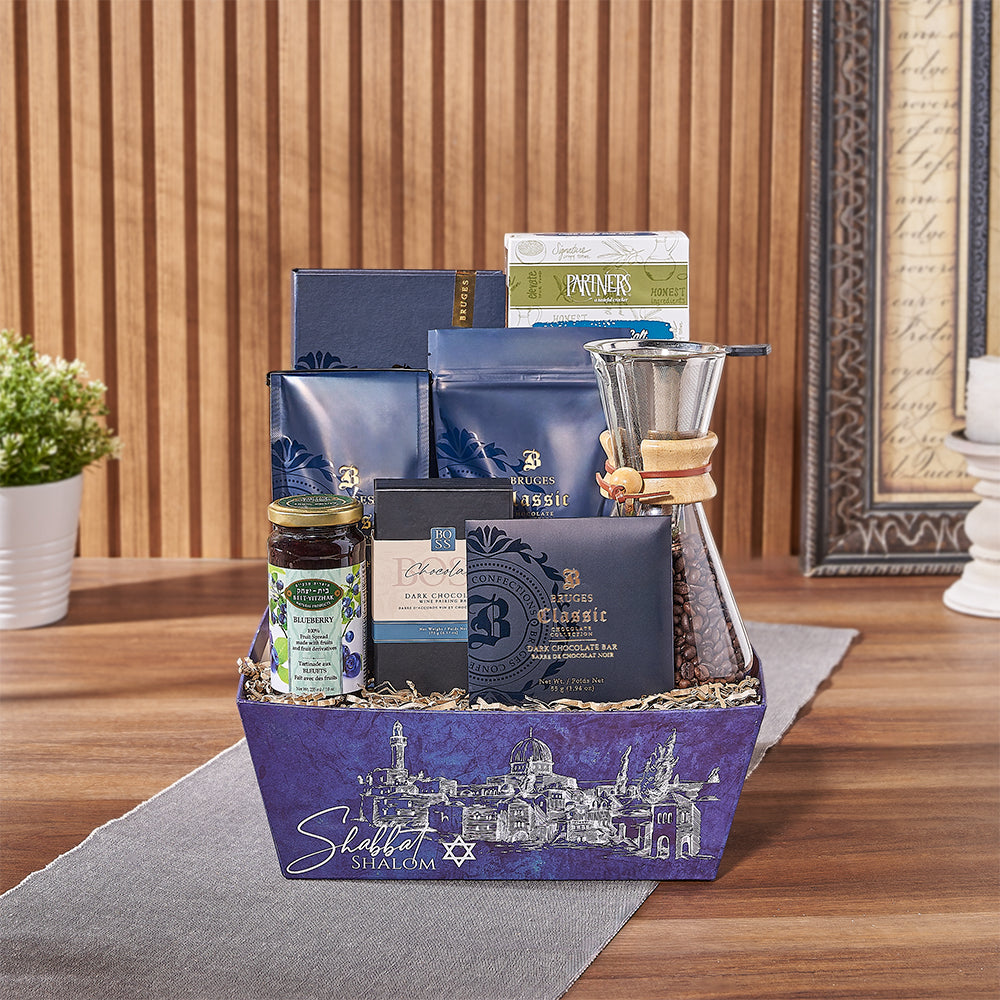 Kosher Shabbat Market Tray Gift Basket – how the gift is presented
