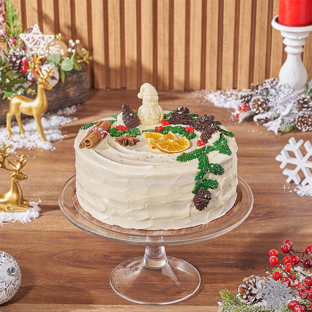 Festive 9 Inch Red Velvet Holiday Cake – how the gift is presented