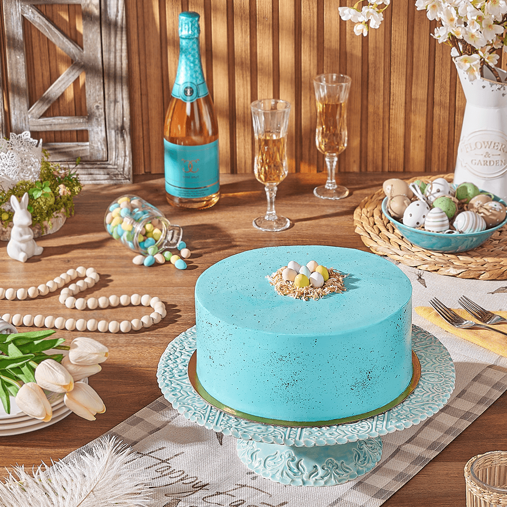 Vanilla Easter Candy Egg Cake – how the gift is presented