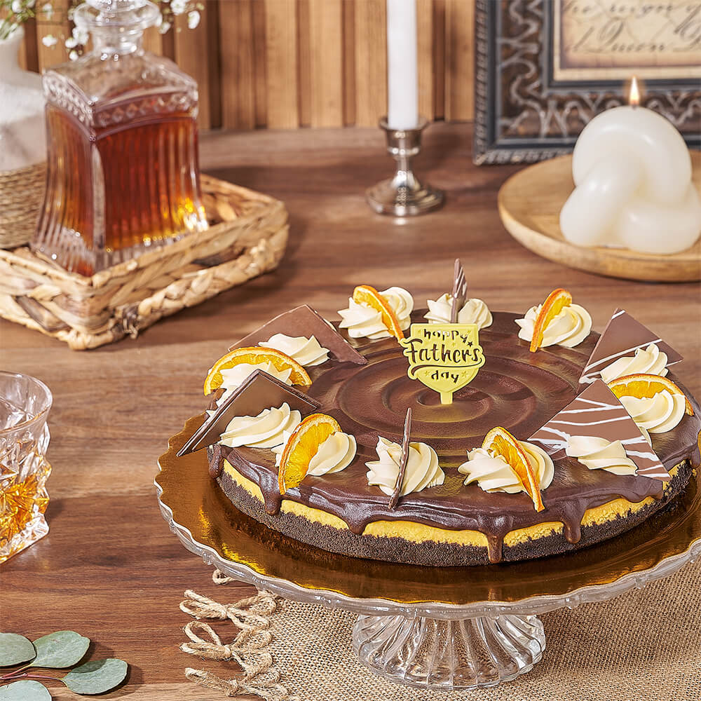 Grand Marnier Cheesecake with Chocolate Crust – how the gift is presented