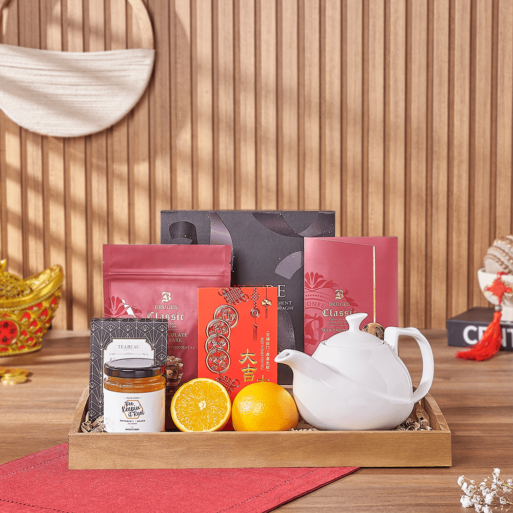Lucky Tea Time Gift Tray, chinese new year gift, chinese new year, lunar new year gift, lunar new year, tea gift, tea, Vancouver delivery