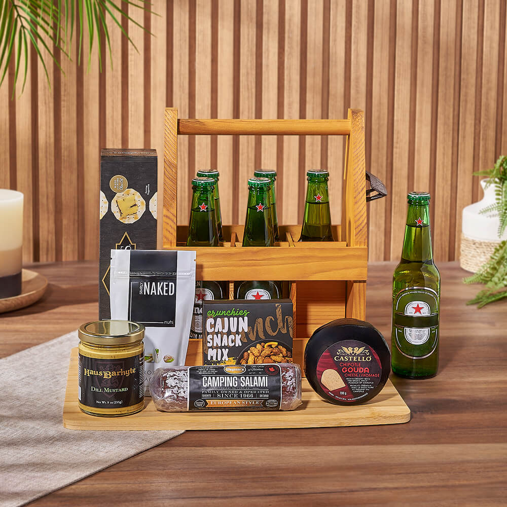 Craft Beer and Chipotle Gouda Basket – how the gift is presented