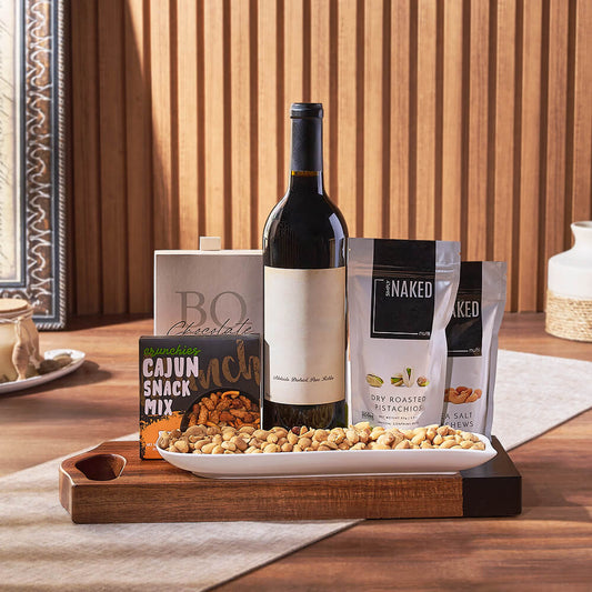 Nutty Surprise Wine Gift Basket, wine gift, wine, nuts gift, nuts, snack gift, snack, Vancouver delivery