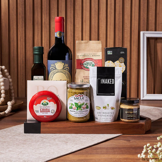 Pasta Feast & Wine Gift Set, wine gift, wine, pasta gift, pasta, cheese gift, cheese, Vancouver delivery