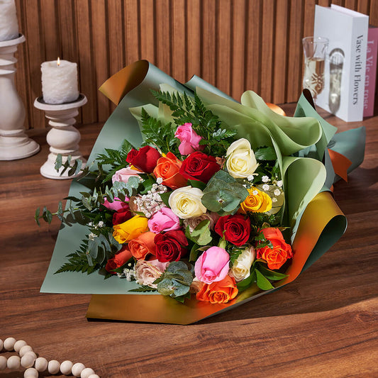 Prismatic Rose Bouquet Gift, rose gift, rose, flower gift basket, flower, Vancouver delivery