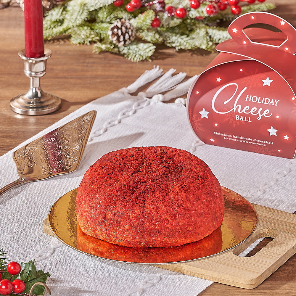 Festive Cheeseball with Cream Cheese and Red Velvet Crumble – how the gift is presented