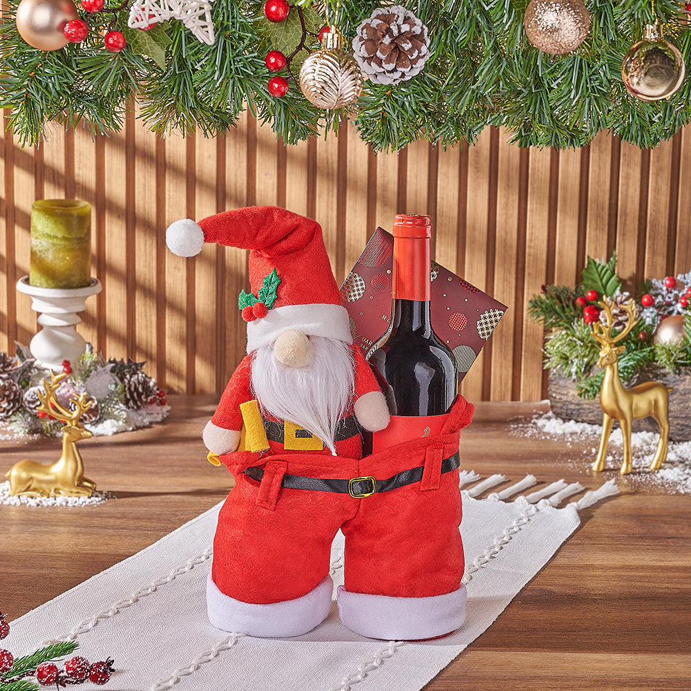 Christmas Wine and Plush Gift – how the gift is presented