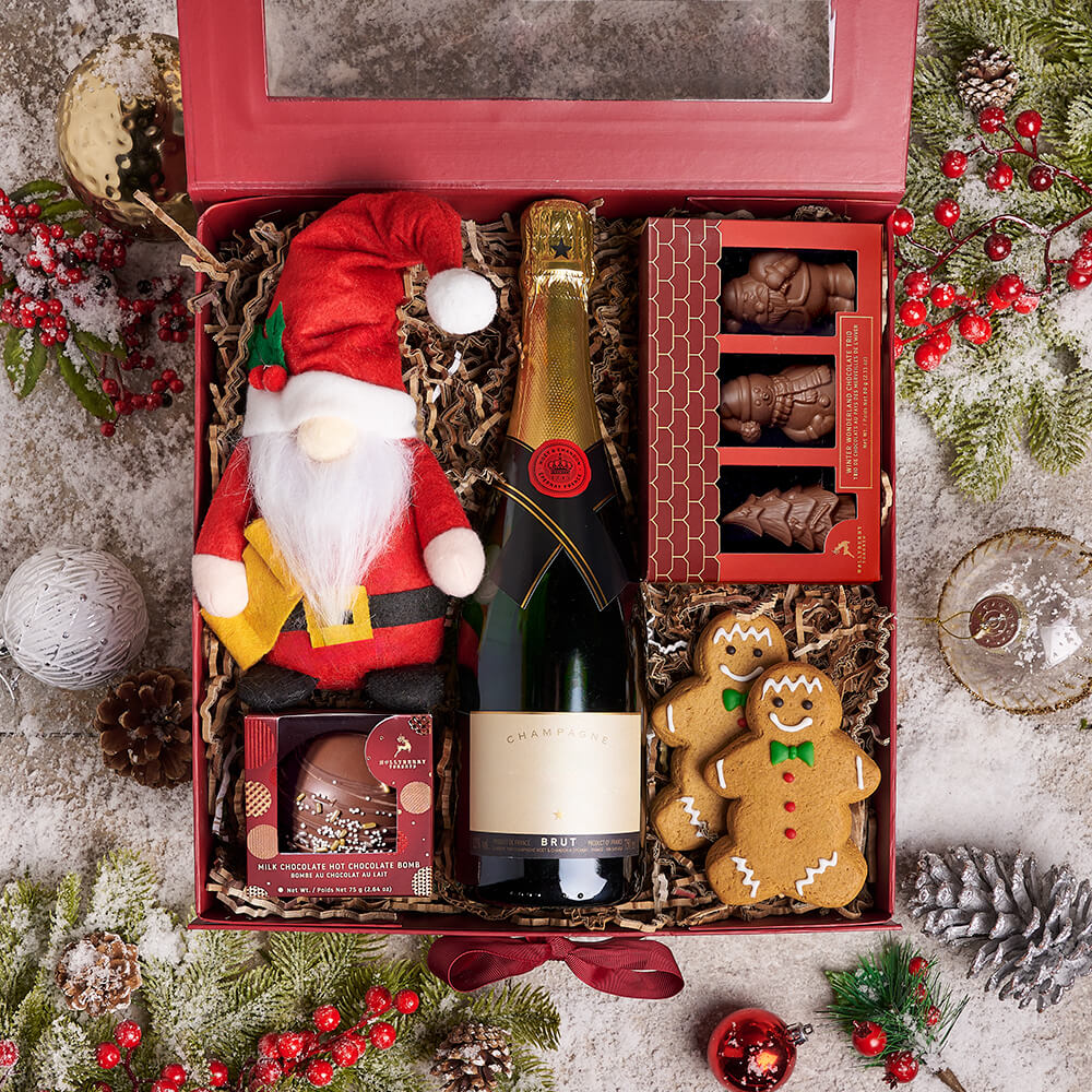 Santa’s Sweet Choice with Champagne, champagne gift, champagne, sparkling wine gift, sparkling wine, gourmet gift, gourmet, christmas gift, christmas, holiday gift, holiday - Vancouver Delivery