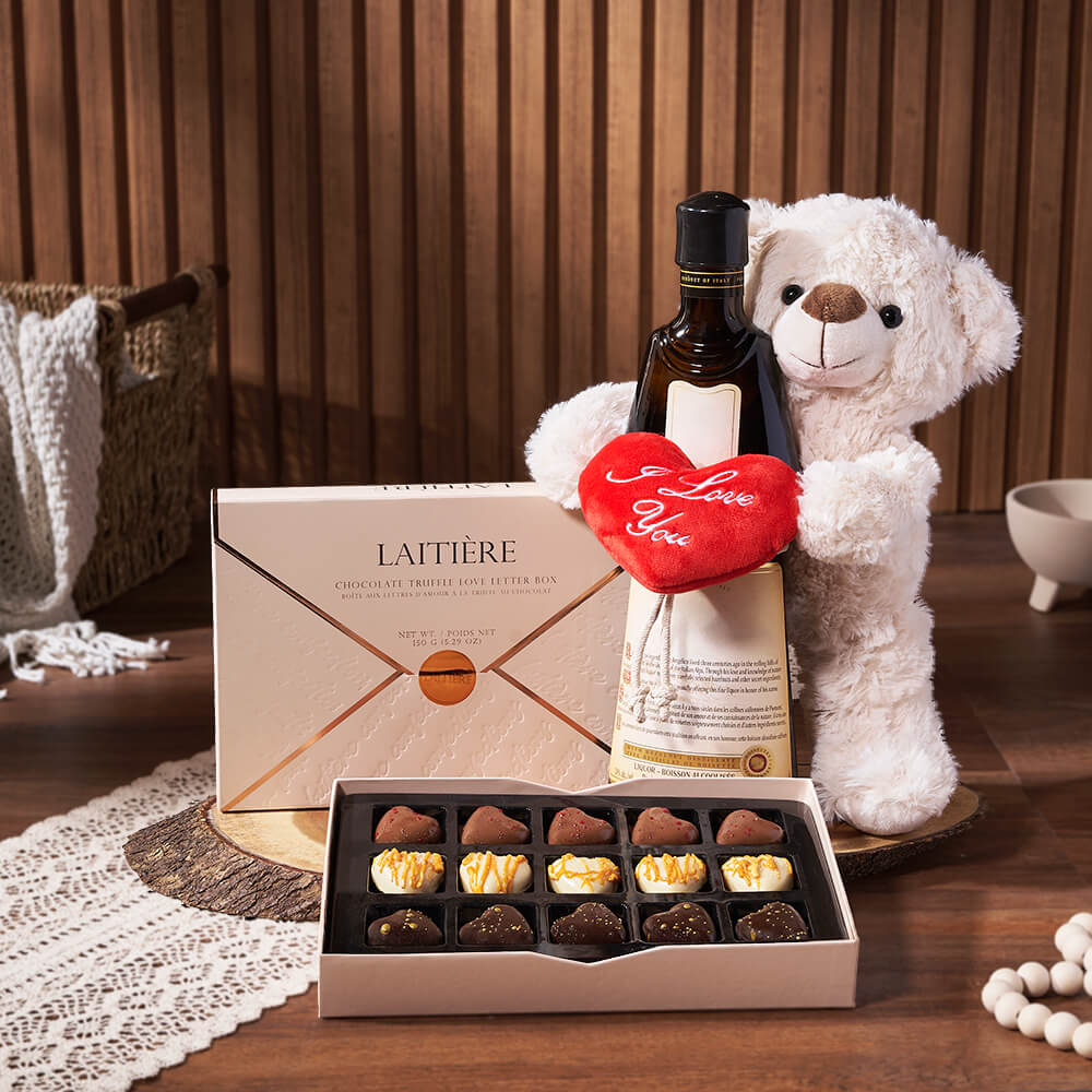 Premium Vodka Chocolate Truffles Basket – how the gift is presented