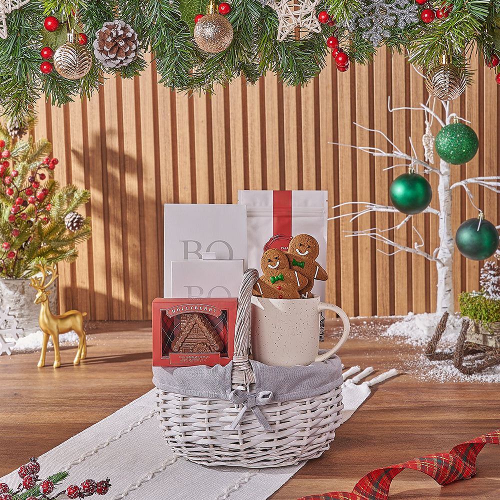 White Christmas Gift Basket, chocolate gift, chocolate, Christmas gift, Christmas, Vancouver delivery