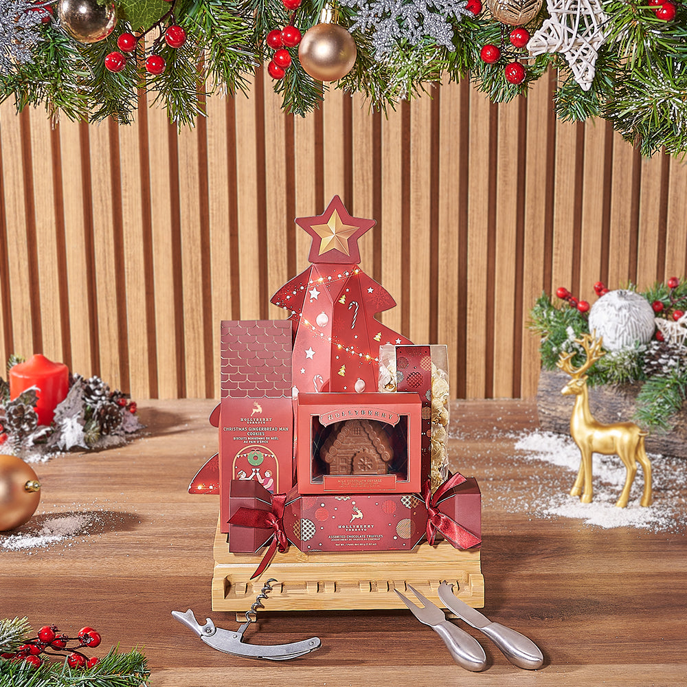 Chocolate Truffle and Cheese Board Basket – how the gift is presented