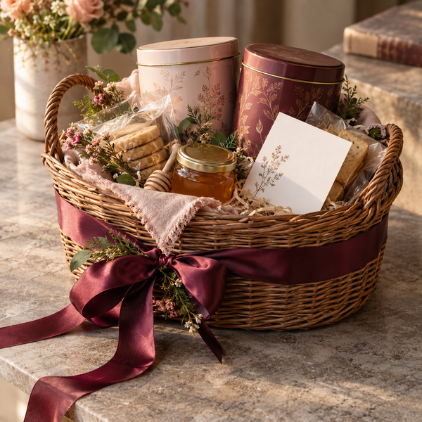 Tea for Two — anniversary gift direction, illustrative; contents vary