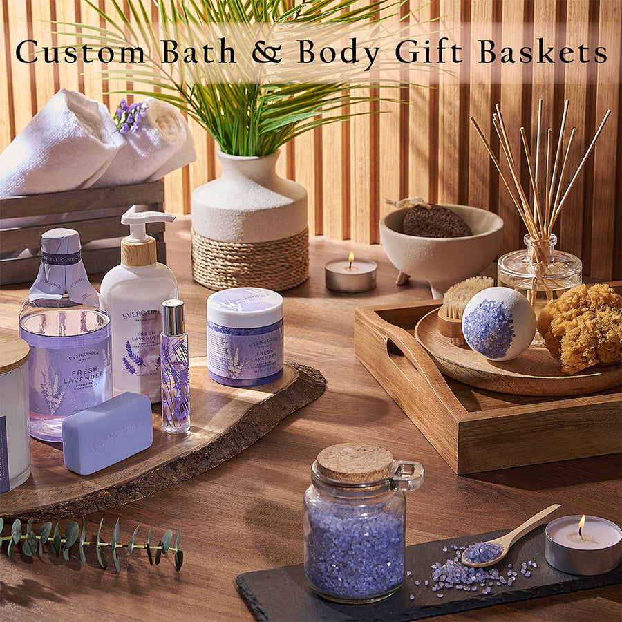 Delight a special someone with a personalized and soothing gift tailored specifically to them. Our Custom Bath and Body Gift Baskets, Vancouver delivery 