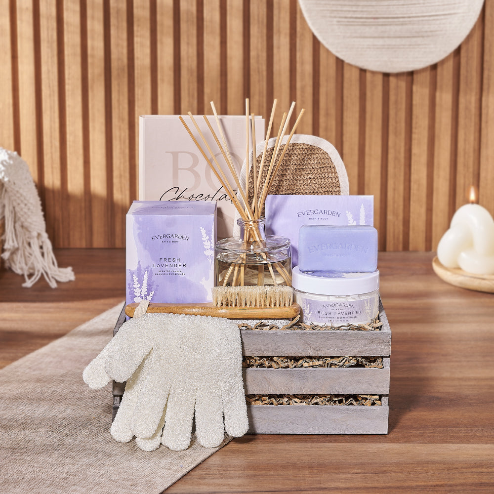 Spa Gift Set with Milk Chocolate – how the gift is presented
