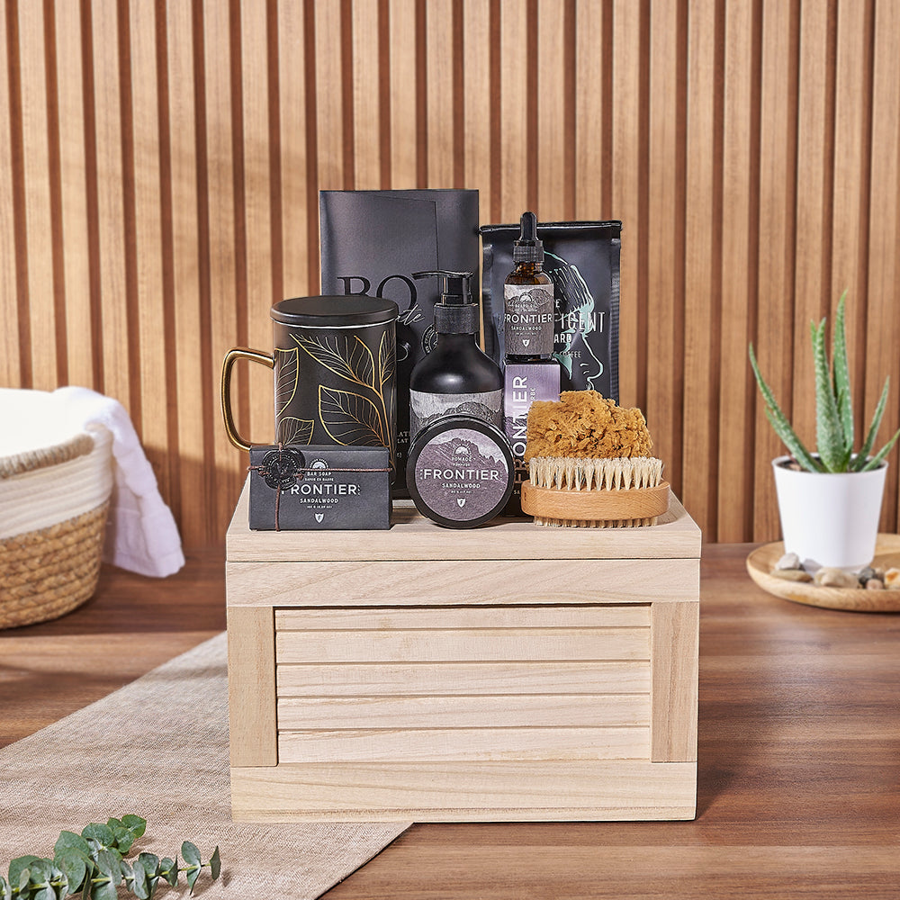 Sandalwood Spa Essentials Gift Crate – how the gift is presented