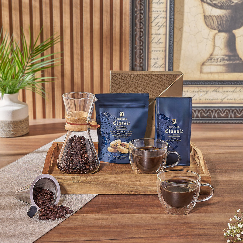 Delight any coffee aficionado with the Forest Hill Coffee & Snack Tray - Vancouver  Baskets