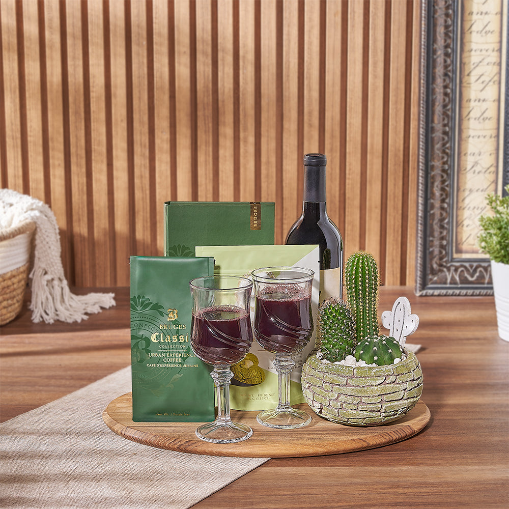 Housewarming Wine Gift Basket – how the gift is presented
