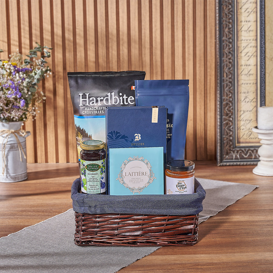 Celebrate Hanukkah joyfully with the Hanukkah Kosher Treats Basket from Vancouver Baskets - Vancouver Delivery