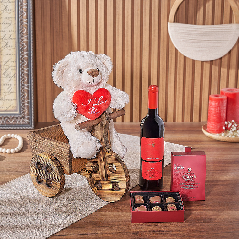 Morningside Valentine’s Day Basket from Vancouver Baskets - Wine Gift Set - Vancouver Delivery