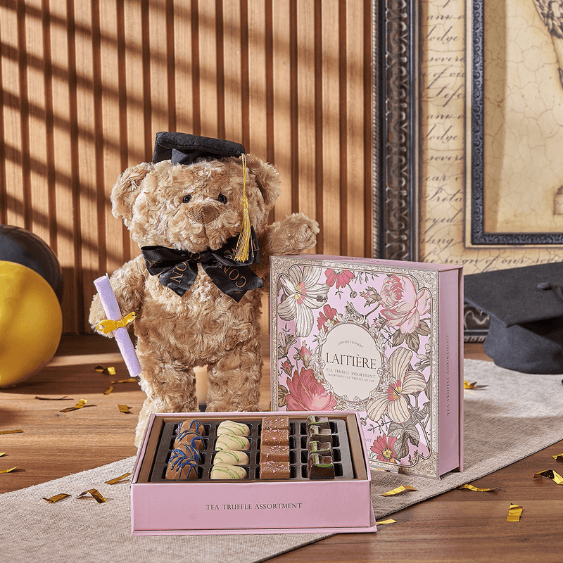 Indulgent Graduation Gift Set, graduation gift, graduation, chocolate gift, chocolate, plush gift, plush, Vancouver delivery