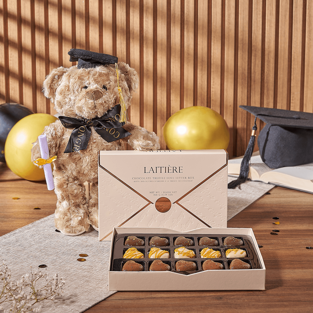 Graduation Chocolate &amp; Teddy Gift, chocolate gift, chocolate, bear gift, bear, Vancouver delivery