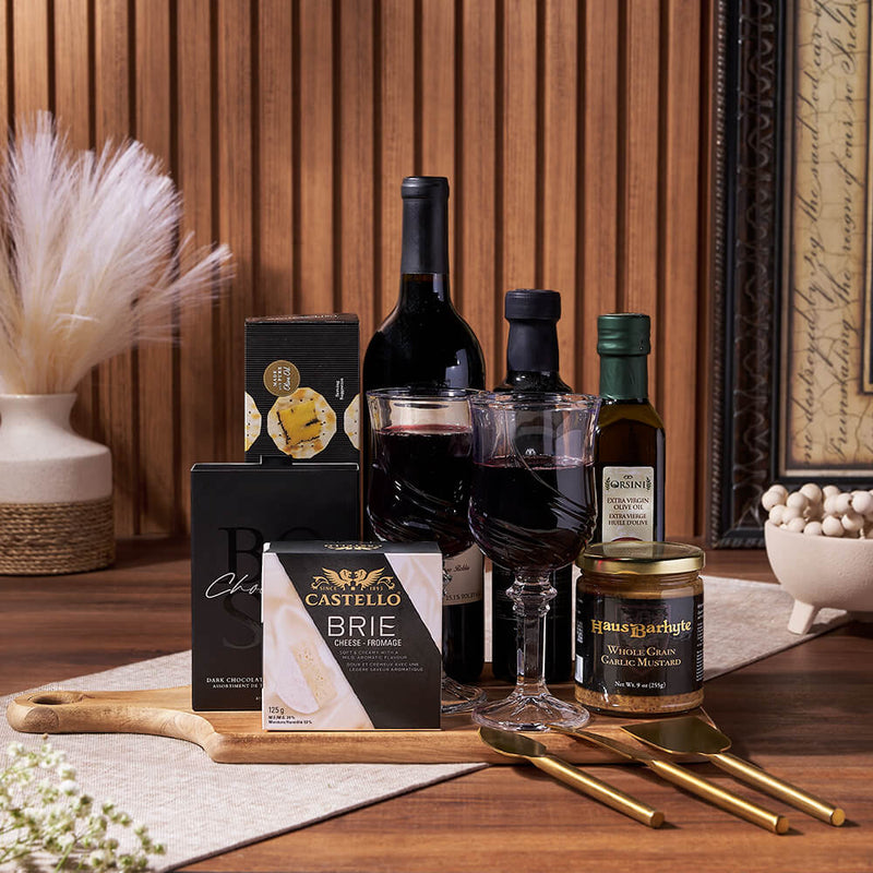 Appetizing Wine Gift Board, wine gift, wine, charcuterie gift, charcuterie, cheese board gift, cheese board, Vancouver delivery