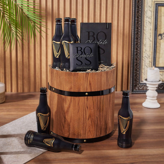 Barrel & Beers Gift Set, beer gift, beer, chocolate gift, chocolate, Vancouver delivery