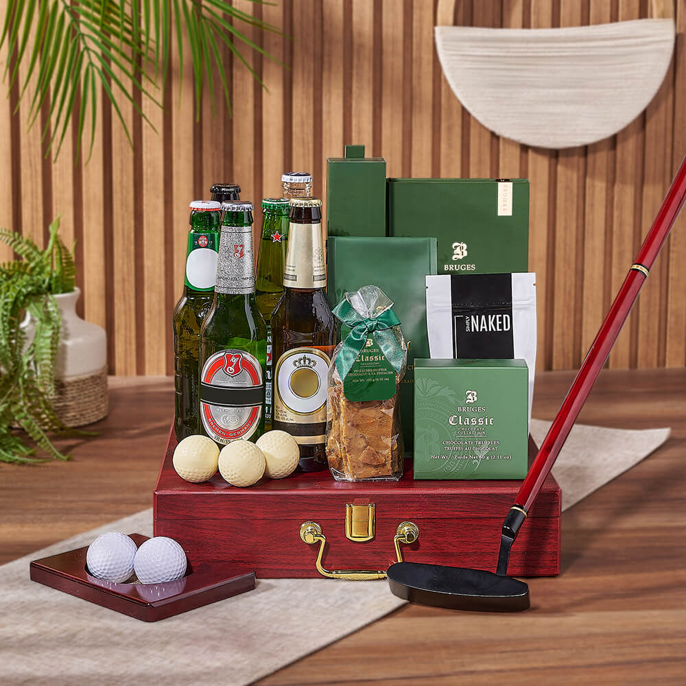 Beer Sampler & Golf Gift, beer gift, beer, chocolate gift, chocolate, nuts gift, nuts, golf gift, golf, Vancouver delivery