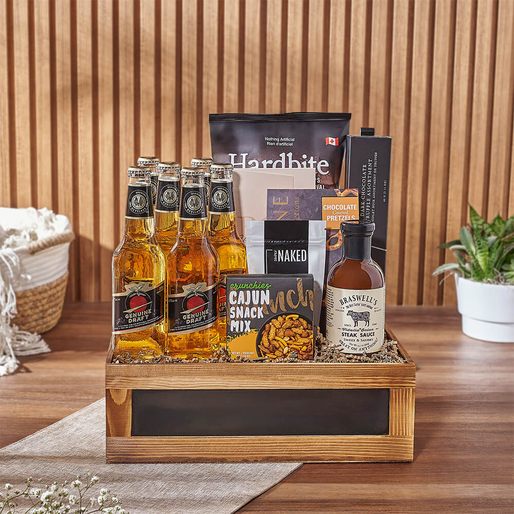 Craft Beer and Chocolate Gift Basket – how the gift is presented