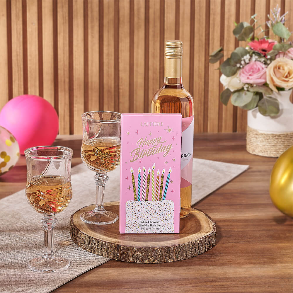 Birthday Bash & Wine Gift, wine gift, wine, birthday gift, birthday, chocolate gift, chocolate, Vancouver delivery