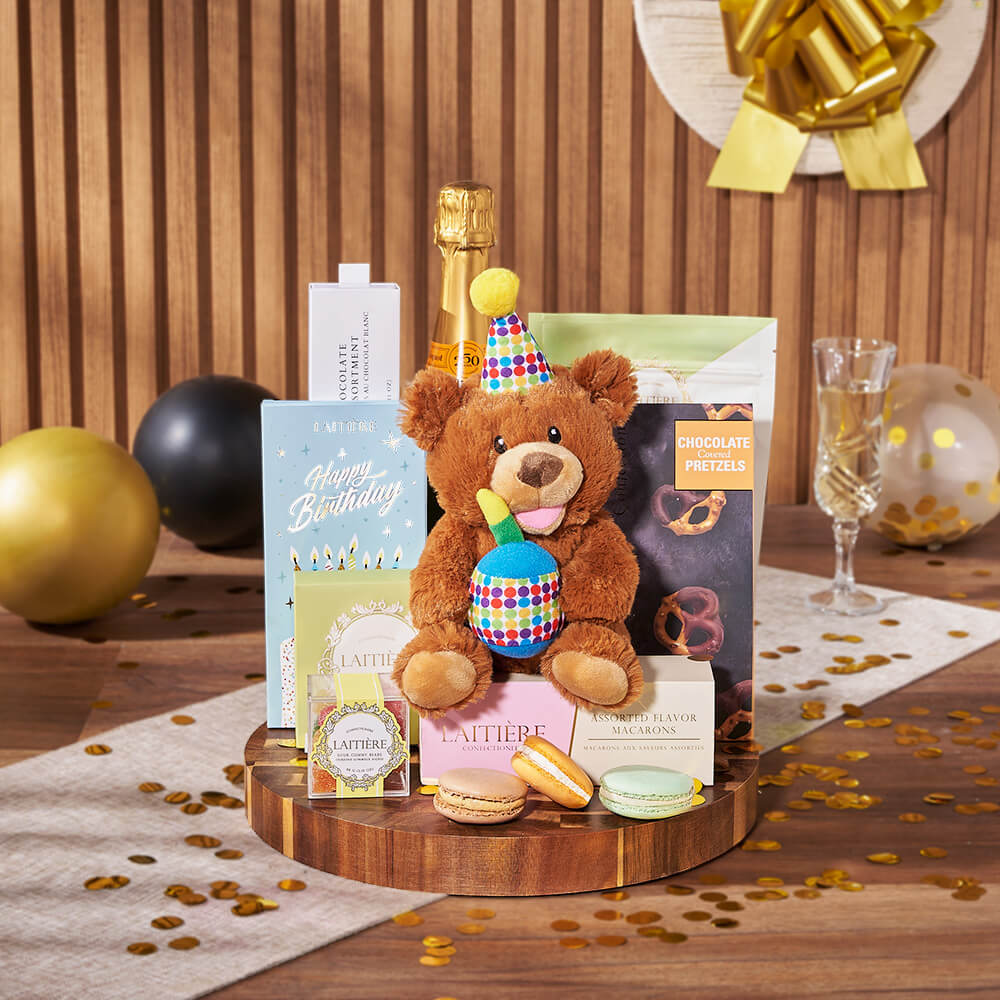 Birthday Sparkling Wine Basket – how the gift is presented